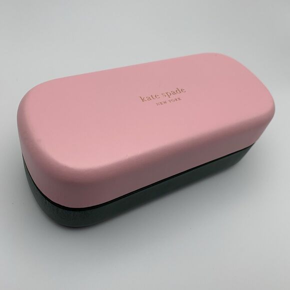 Kate Spade Sunglasses Case Large Pink Green Gold Clam Shell Hard Hello Sunshine - Picture 1 of 14